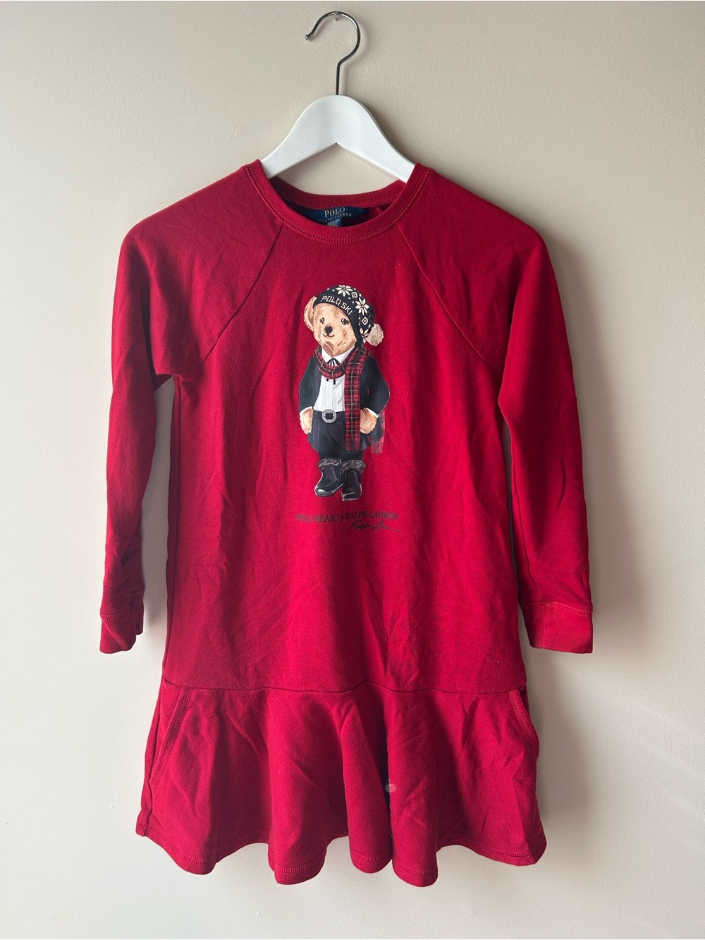 Polo by Ralph Lauren Red Bear Sweatshirt Dress